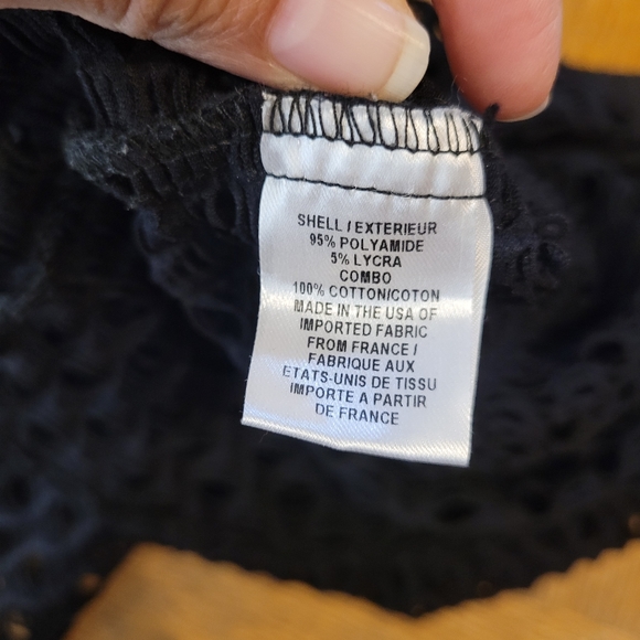 Milly cabana mesh top black off the shoulder Swimwear beach vacations petite - Picture 9 of 10